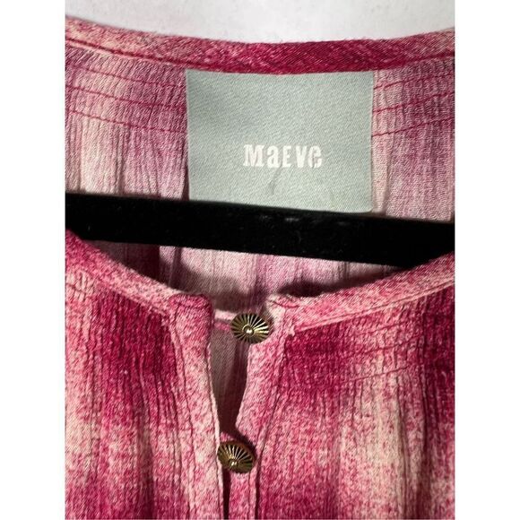 Anthropologie Maeve Women's Cavalon Pink Plaid Popover Tunic 100% Rayon … - Picture 4 of 8